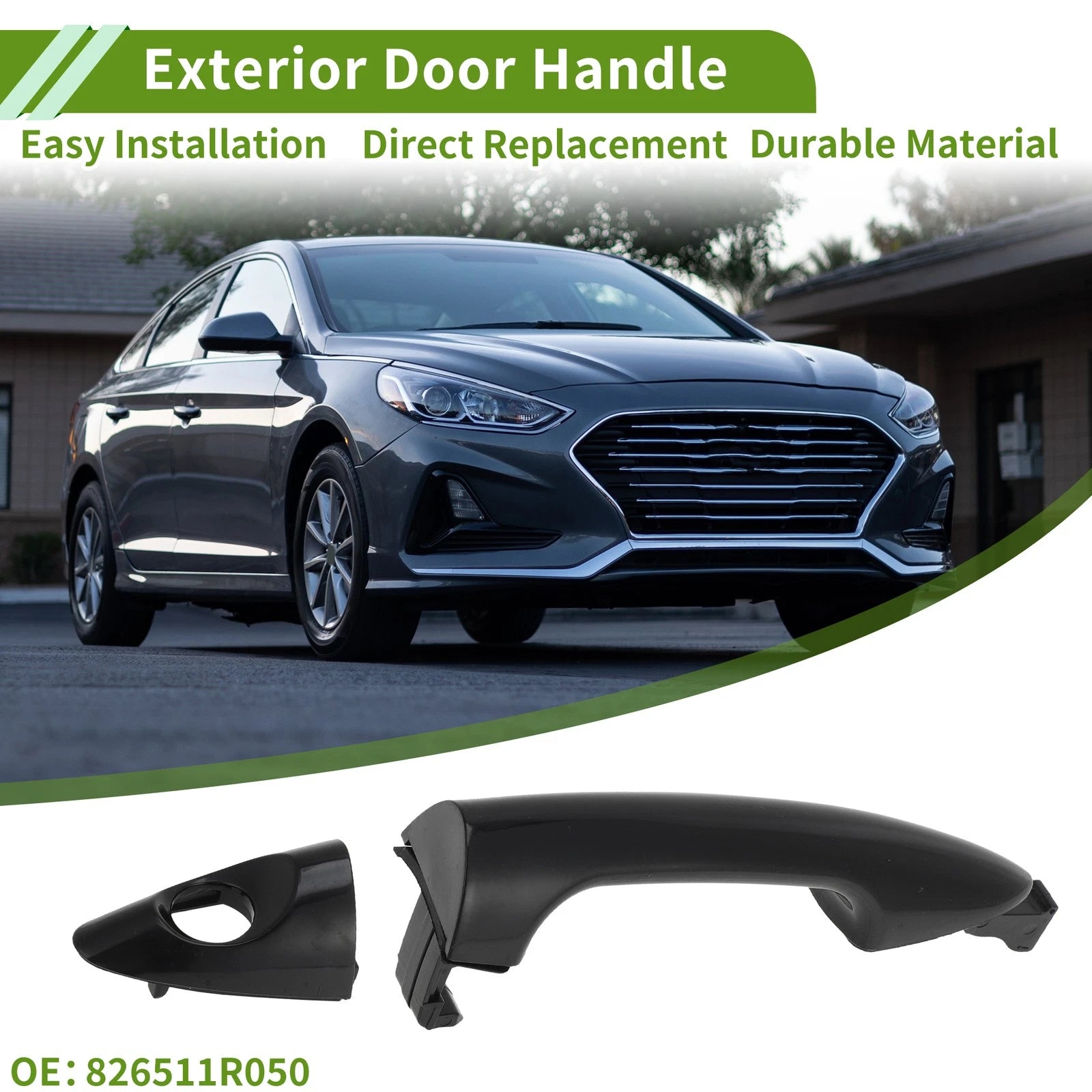 Exterior Door Handle for Hyundai Accent (2012–2017) No. 826511R050 Black Front Left