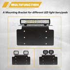 Front License Plate Mount Bracket for Off-Road Lights for SUV Pickup (-)