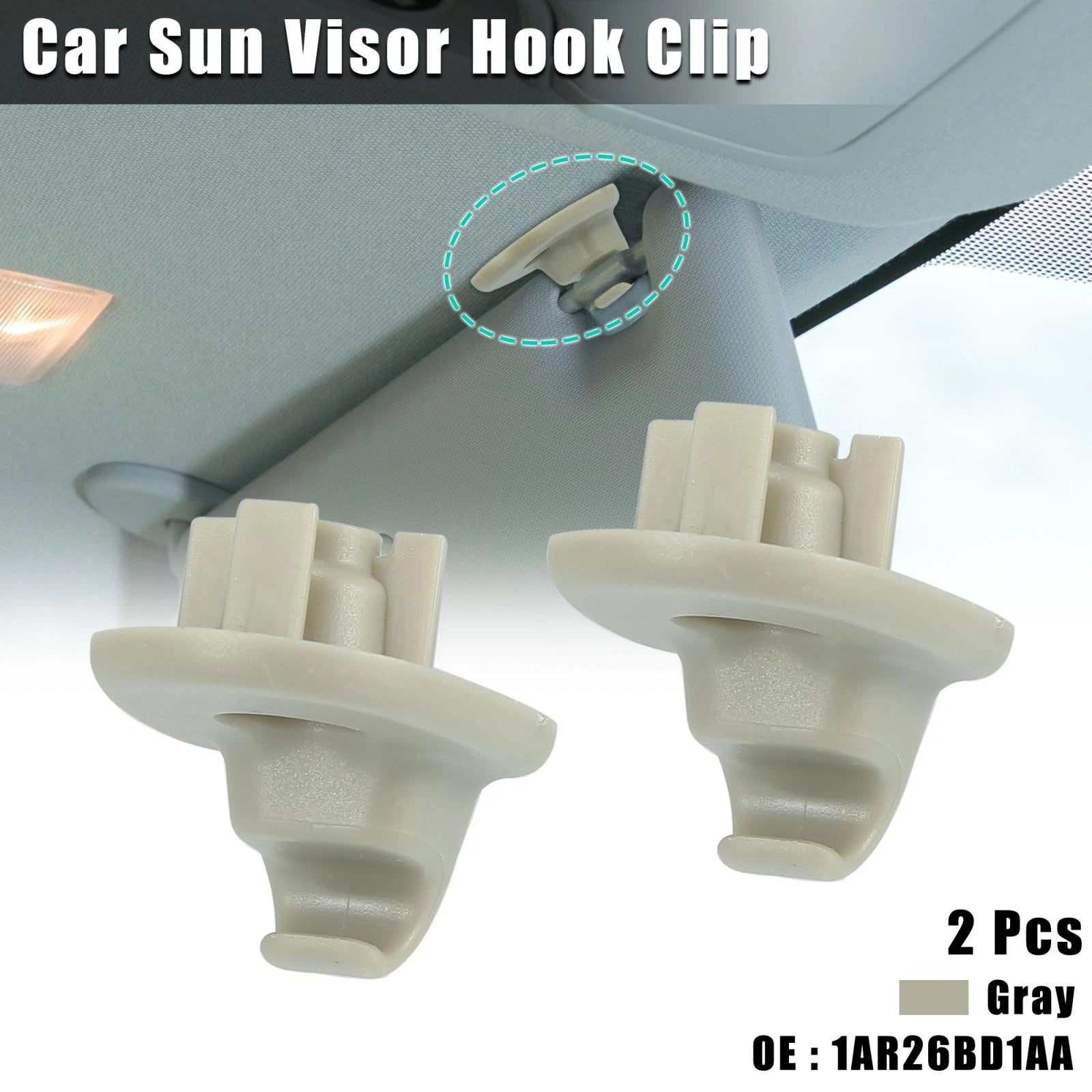 Visor Clip Replacement Retainer Set of 2 for Jeep Liberty, Dodge Nitro