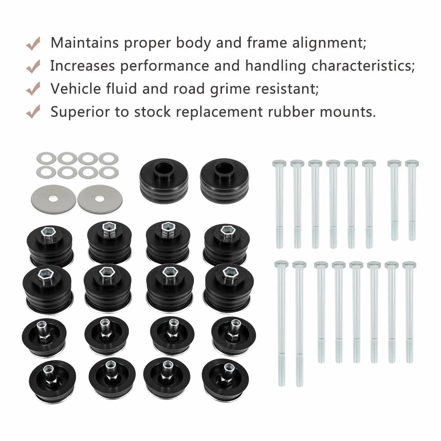 Set of 4 Polyurethane Body Mount Bushings for Ford F350 Super Duty (1999–2007)