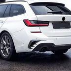 Black Carbon Style Trim Canards for BMW 3-Series Estate (2019–2022)