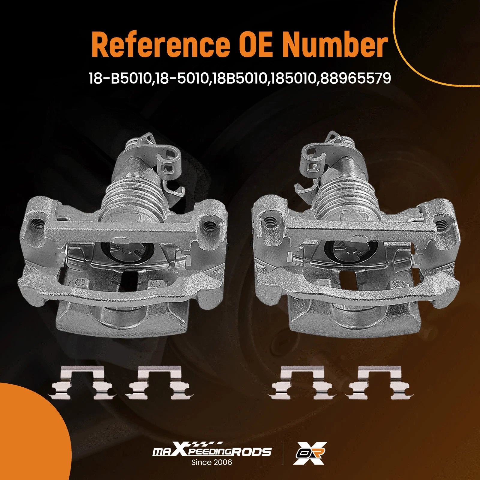 2X Rear Brake Caliper with Bracket for Buick LaCrosse (2005-2007)