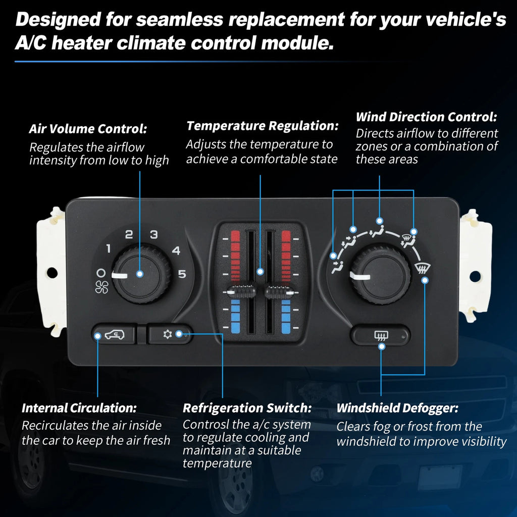 A/C Heater Climate Control Module 599-210XD for Avalanche Silverado Suburban (2002–2006)
