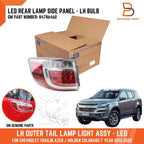 LH LED Tail Light for Holden Colorado 7, Trailblazer (2012-2022)