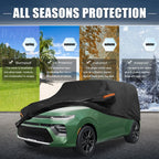 Waterproof Car Cover for Kia Soul (2009–2024) 210D-PU Oxford with Zipper Black