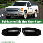 Pair Rearview Mirror Cap for Chevrolet Silverado 1500 (2019–2023) Gloss Black