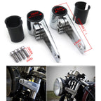 Chrome Billet Aluminum Headlight Fork Mounting Brackets for 35mm 39mm 41mm Forks