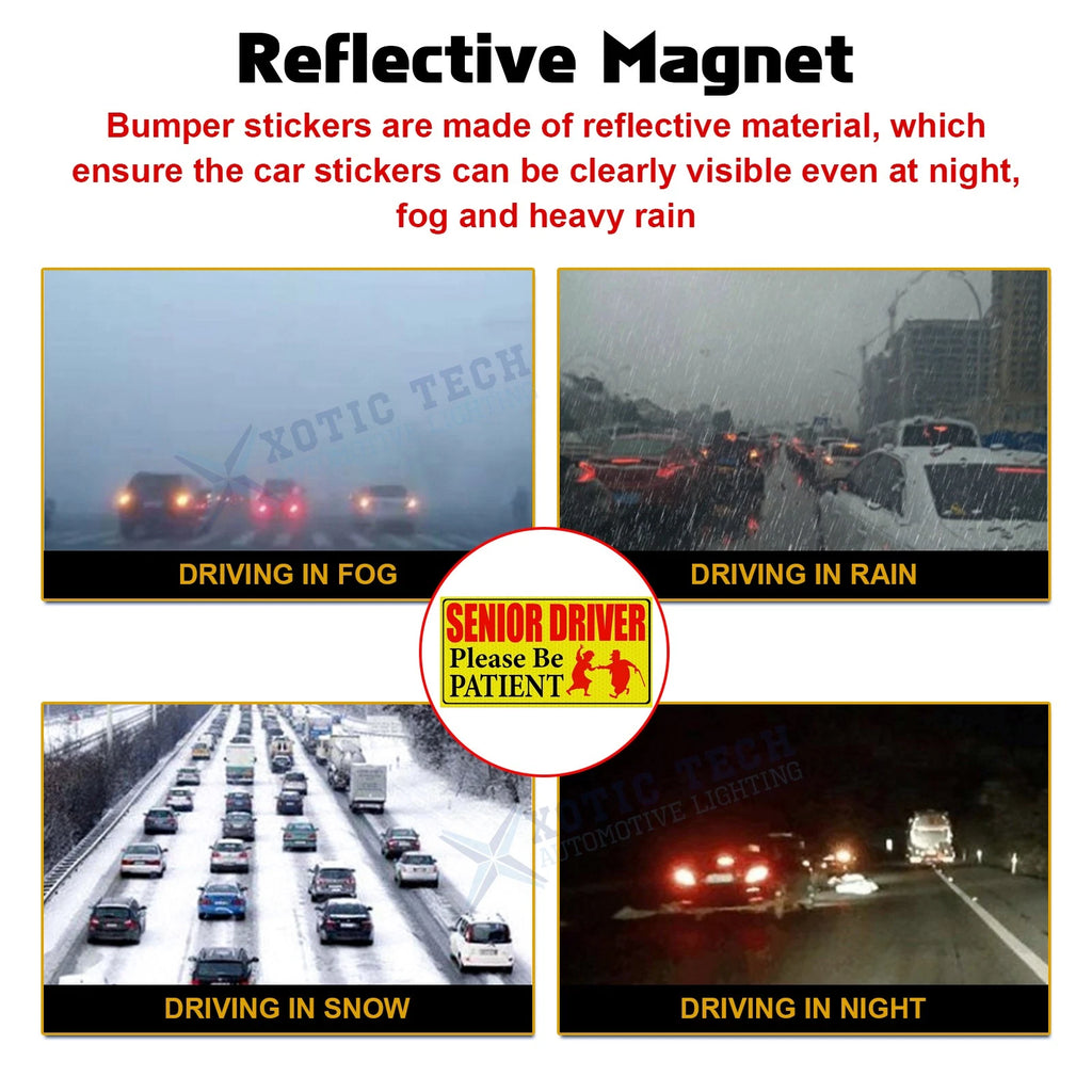 Reflective Senior Driver Car Magnet for Bumper Sticker (2024-2024)