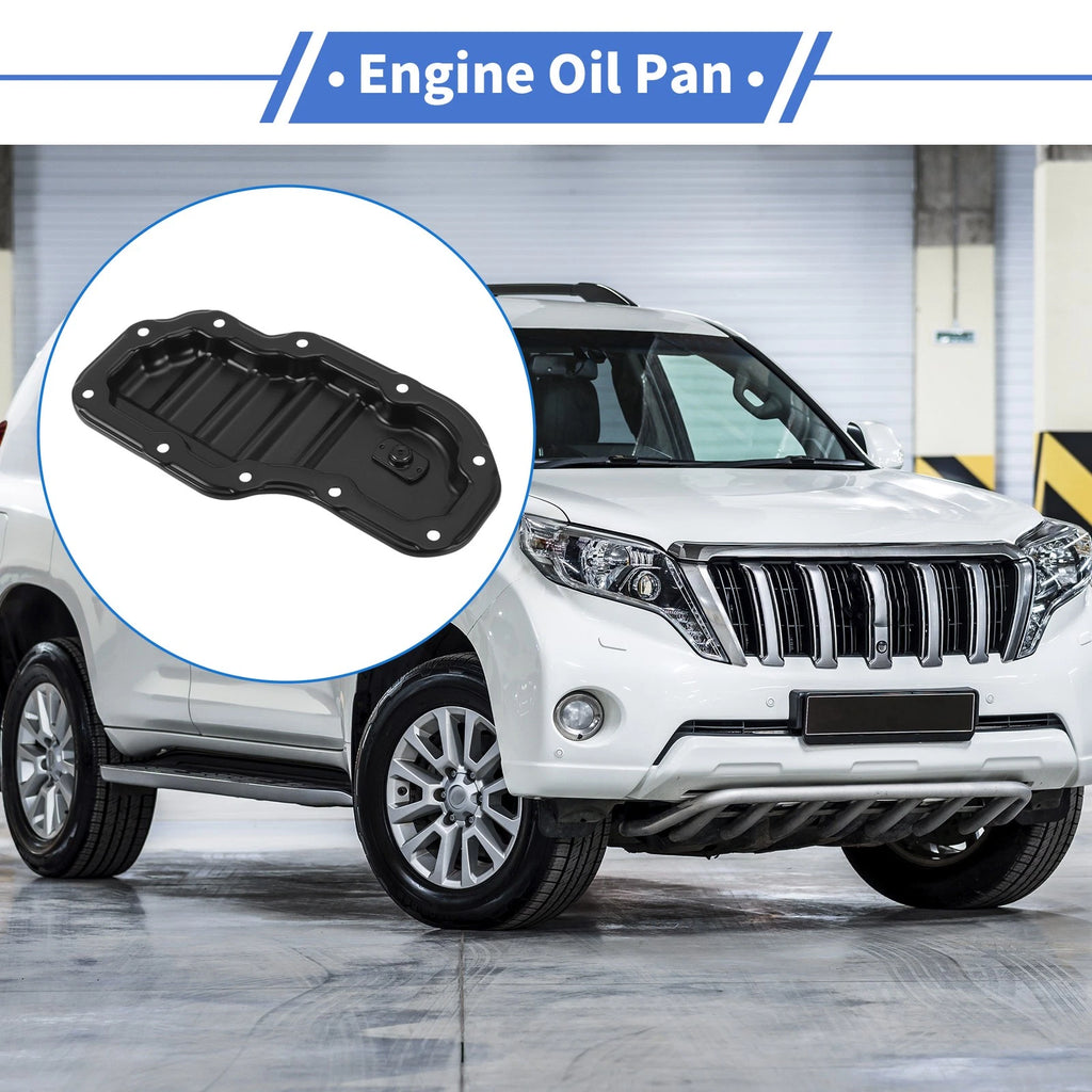 1 Pc Engine Oil Pan No.1210250140 for Toyota Land Cruiser (2007) Steel Black