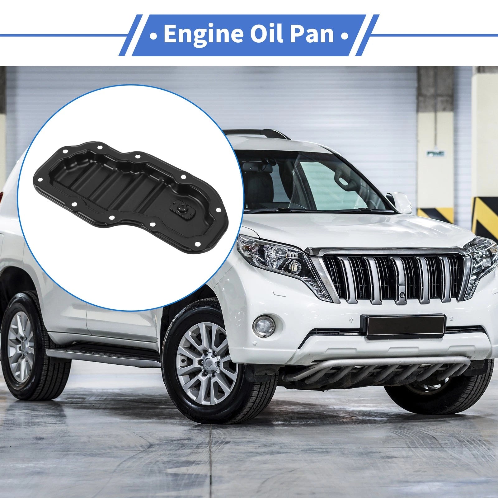 1 Pc Engine Oil Pan No.1210250140 for Toyota Land Cruiser (2007) Steel Black