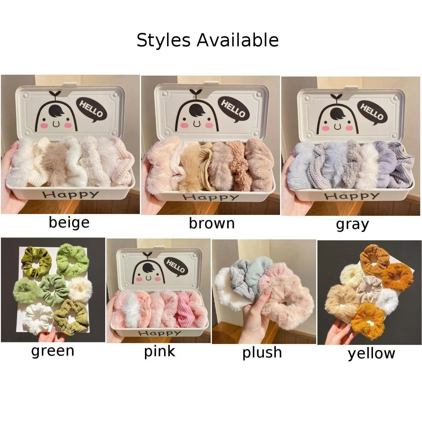 Set of 4 Compact Plush Hair Accessories for Effortless Styling