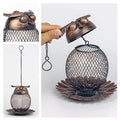 2X Charming Owl Design Bird Feeder with Large Capacity for Outdoor Spaces