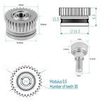 Stepper Motor for Extruder Gear (Hardened Metal, V-shaped Groove)