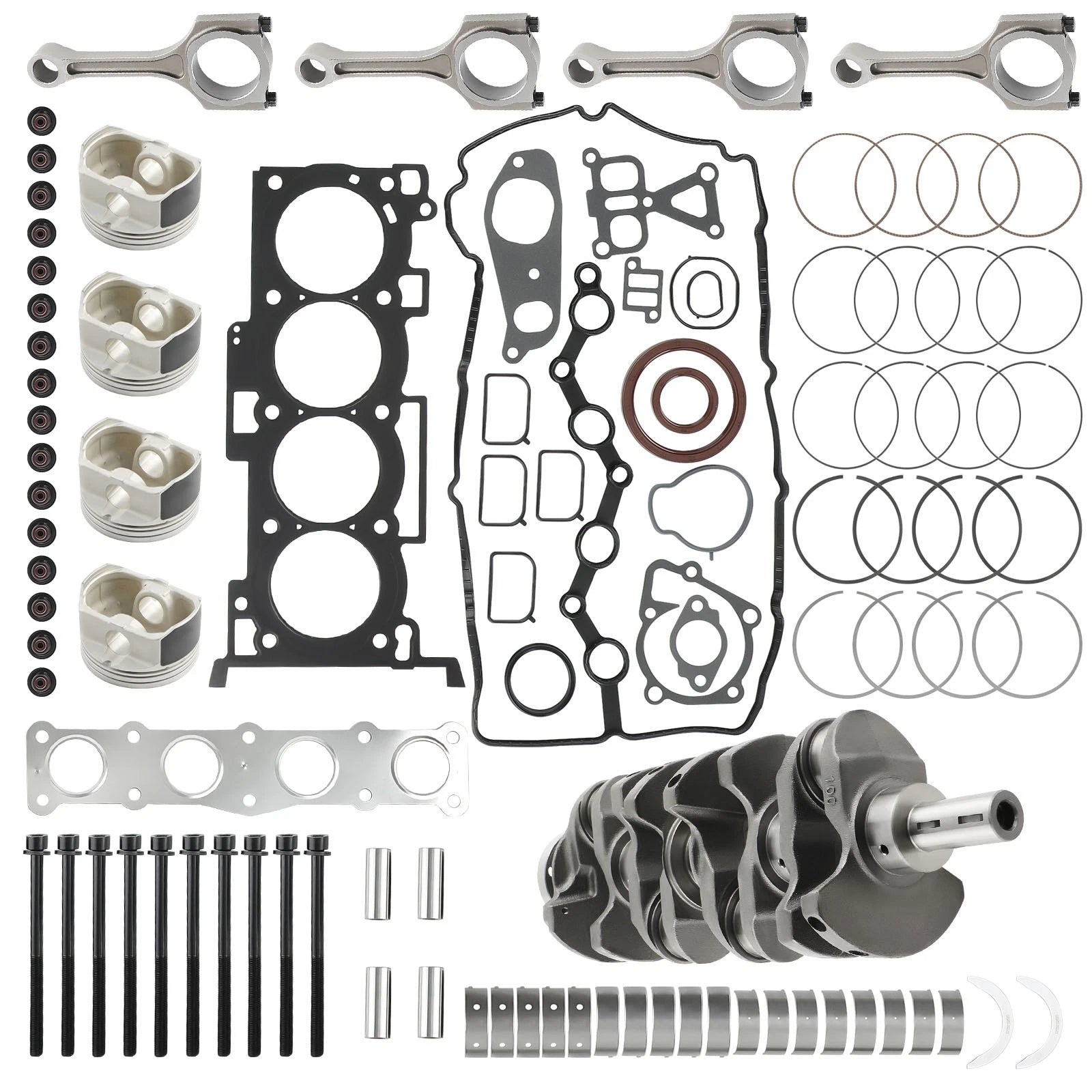 Engine Overhaul Kit with Crankshaft & 4X Con Rods for Hyundai KIA 2.4L