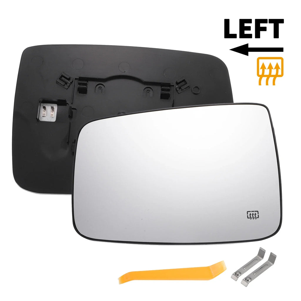 Left Side White Heated Mirror Glass for Dodge Ram 1500 2500 (2002-2023)
