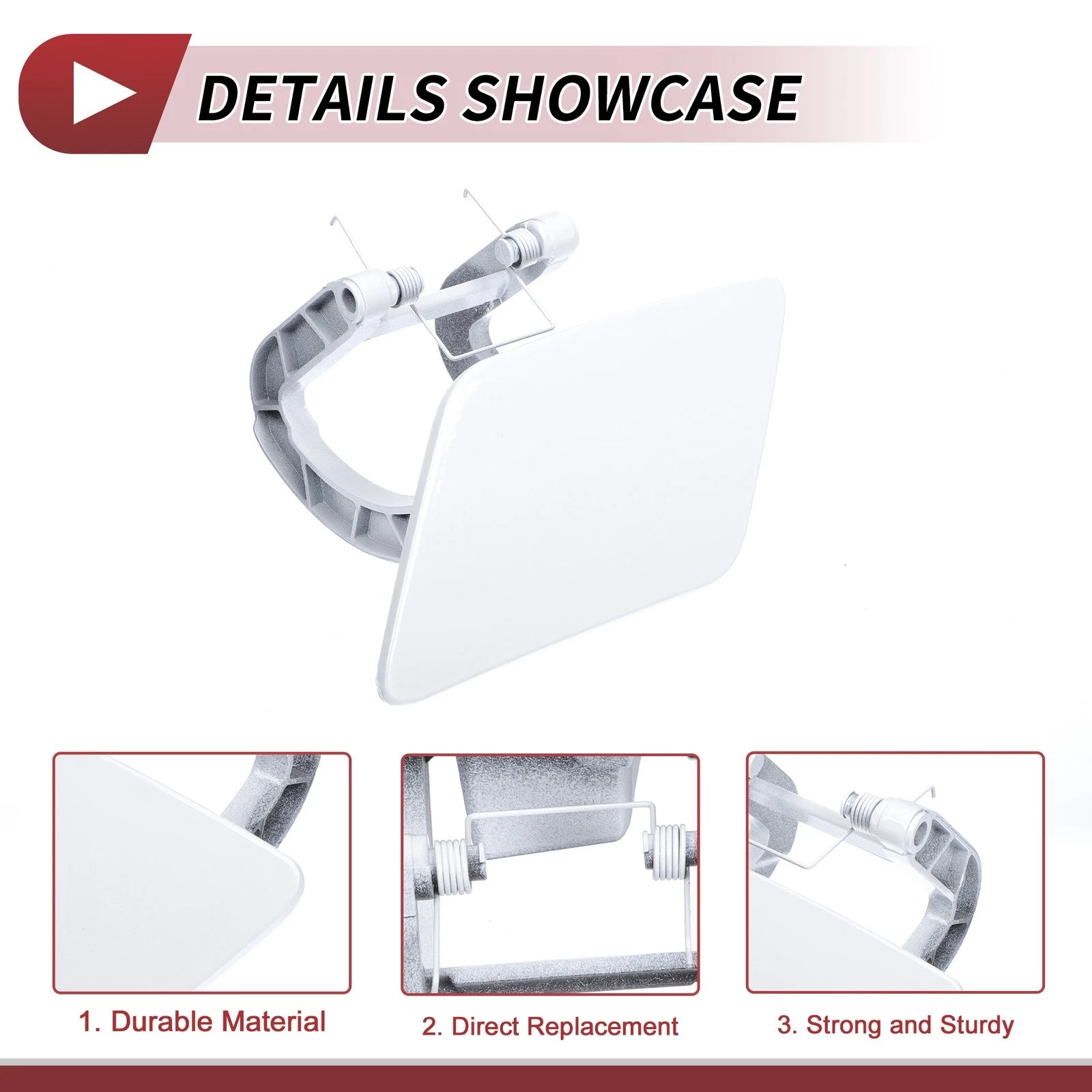 Front Left Washer Nozzle Cover Cap for Mercedes-Benz S350 (2012–2013) White