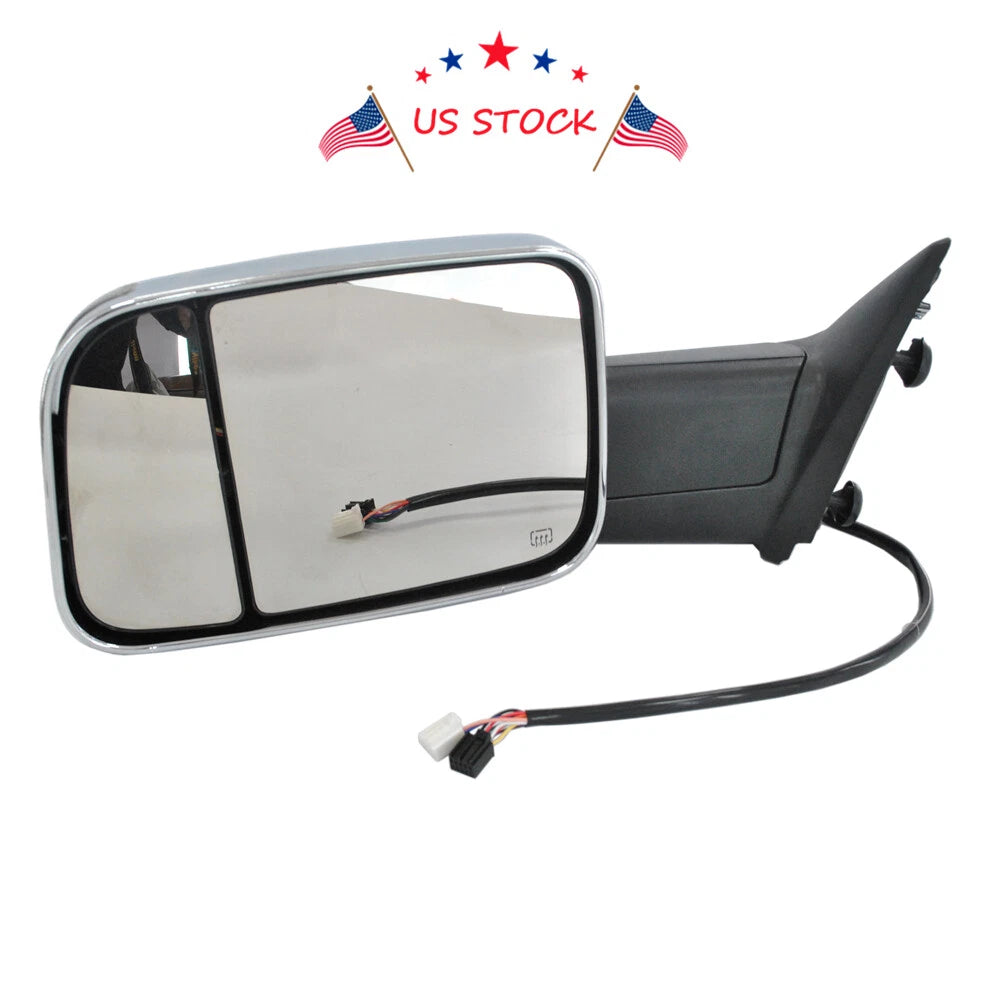 Pair Chrome Power Heated Towing Mirrors for Ram 1500 (2009-2015)