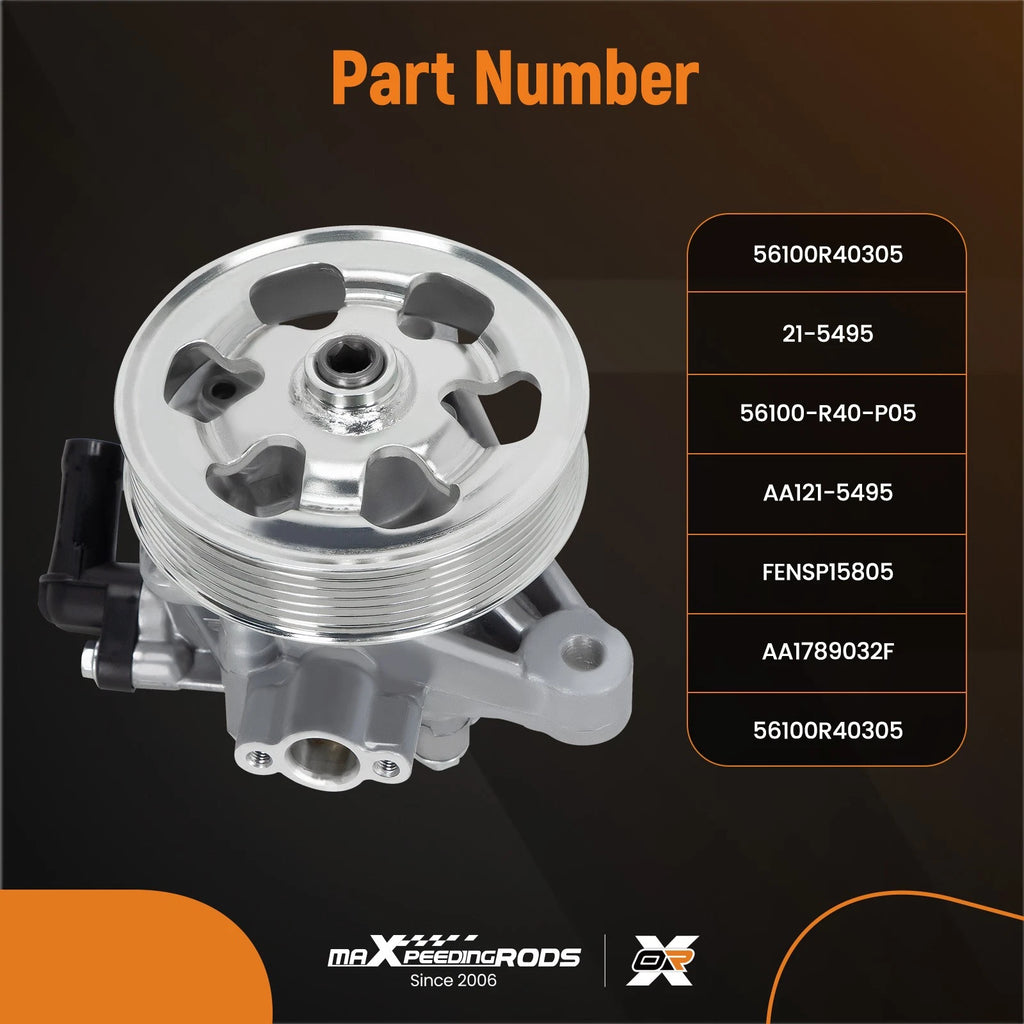 Power Steering Pump w/ Pulley for Honda Accord 2.4L L4 DOHC (2008–2012) 21-5495