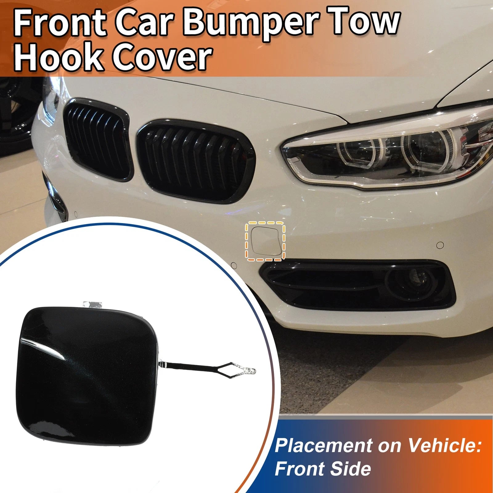 Tow Hook Cover for BMW 1 Series (2012–2019) No. 51117387170 Black Sapphire