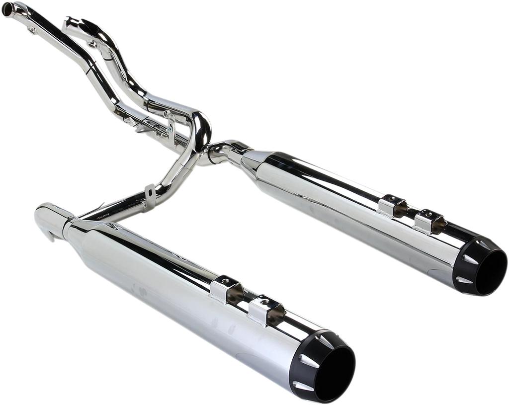 Bassani True-Dual Down Under Exhaust for Harley Touring (2009–2016) Chrome