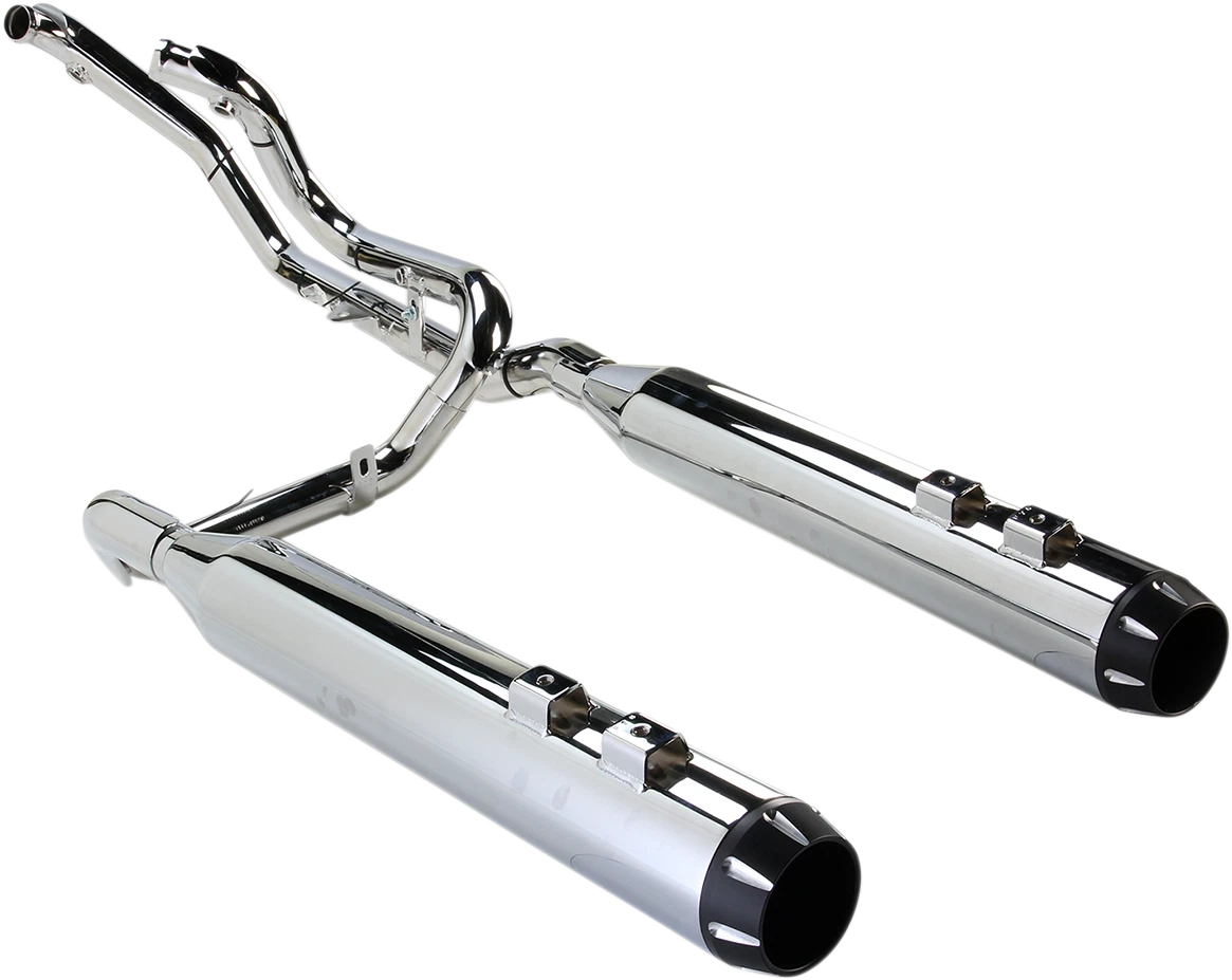 Bassani True-Dual Down Under Exhaust for Harley Touring (2009–2016) Chrome
