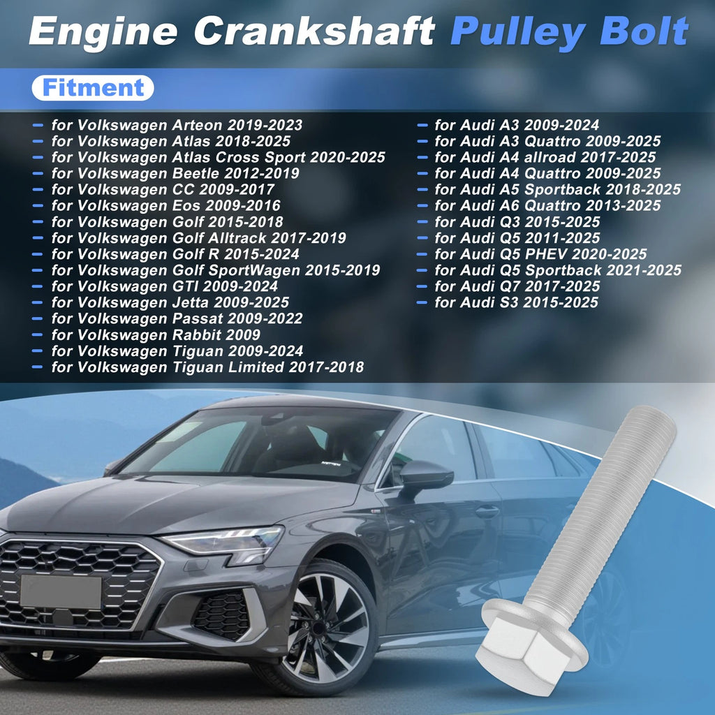 Crankshaft Pulley Bolt Kit WHT009475 for Audi A1 A3 A4 A5 A6 TT, VW EOS Golf