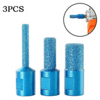 3PCS Diamond Brazed Milling Cutters for Porcelain and Granite Drilling