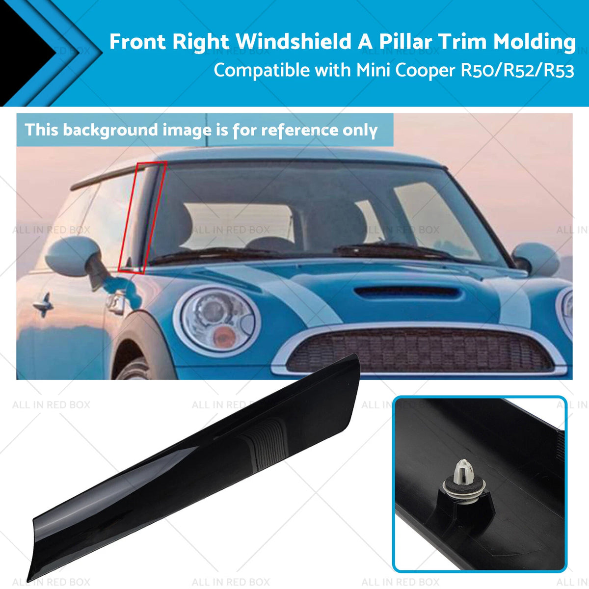 Windshield A Pillar Trim Molding for BMW Mini R50 R52 R53 (2001–2008)