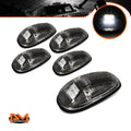 5Pcs Cab Roof Running Light Black Housing White LED for Dodge Ram (1999–2001)