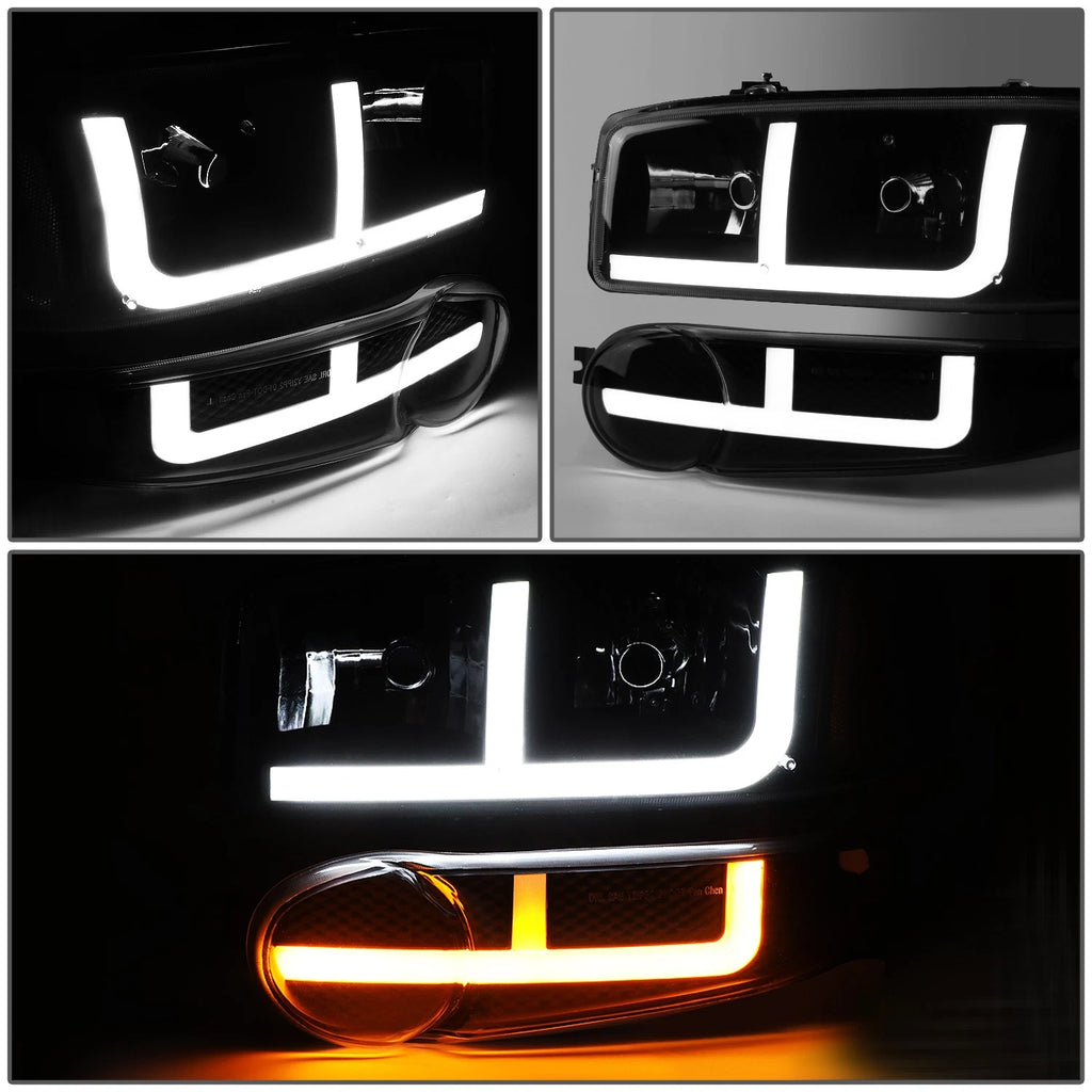 Set of 2 LED DRL Headlight Bumper for Sierra Denali (2002–2006)