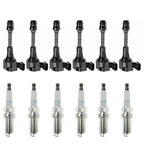 6X Ignition Coils + 6X Spark Plugs for Nissan Maxima 3.5 (2002–2008) 22448-8J11C UF349