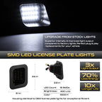 Smoked LED License Plate Lights for Dodge Ram 1500 2500 3500 (2003–2018)