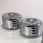 Chrome Louvered Air Cleaner Assembly Pair for 1–2 BBL Carb Hot Rod (—)
