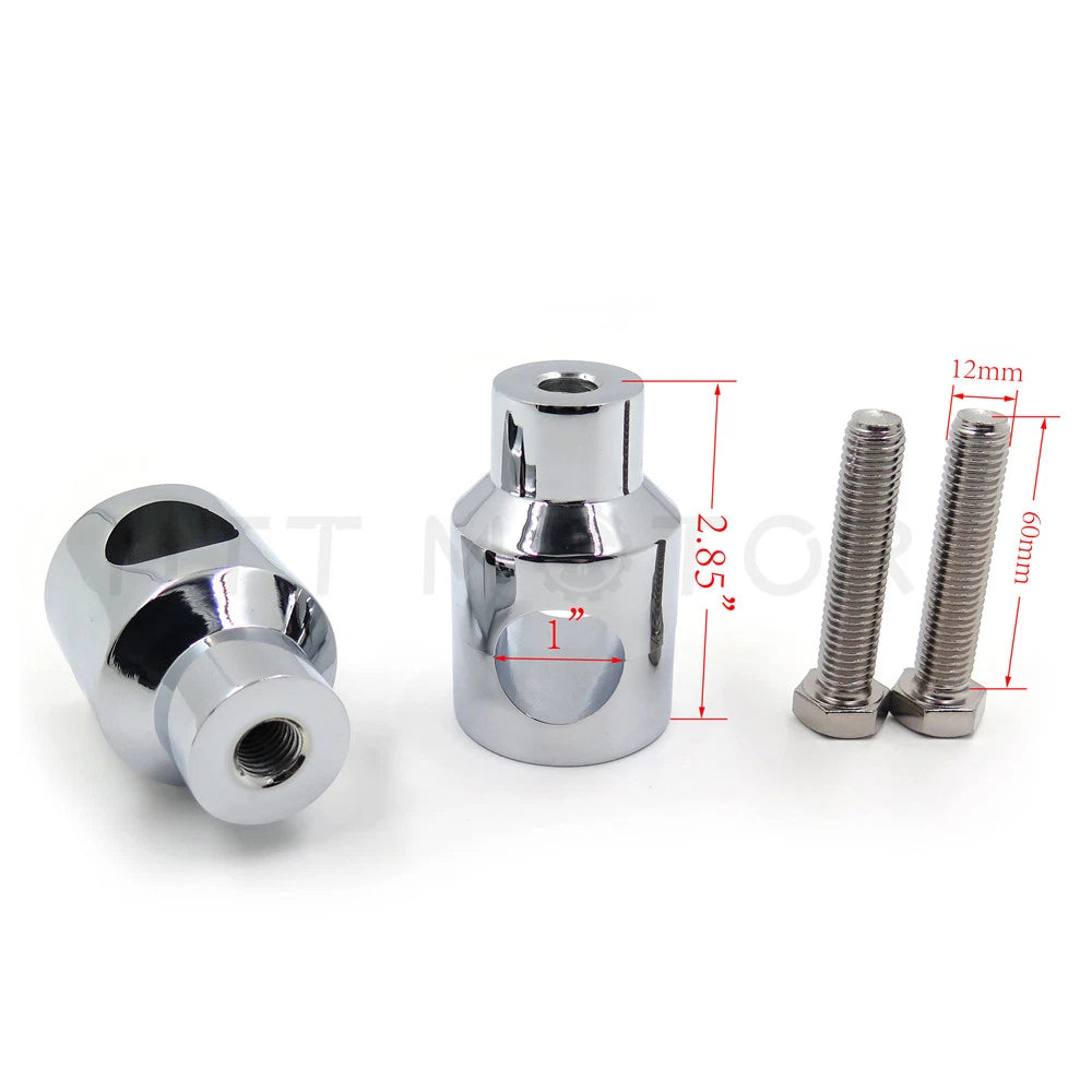 Chrome 25mm 1" Bar Mount Handlebar Riser Clamp for Harley Cruiser