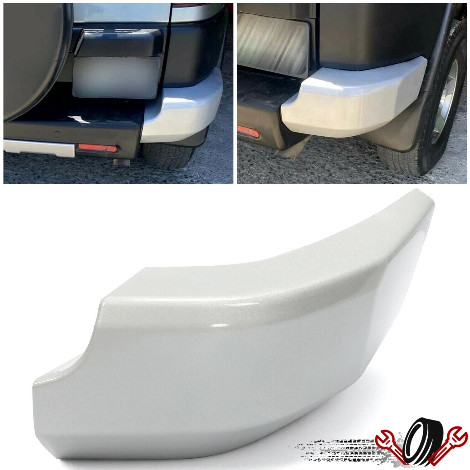 Bumper End Cap for Toyota FJ Cruiser (2007–2014) Rear Right Painted Silver