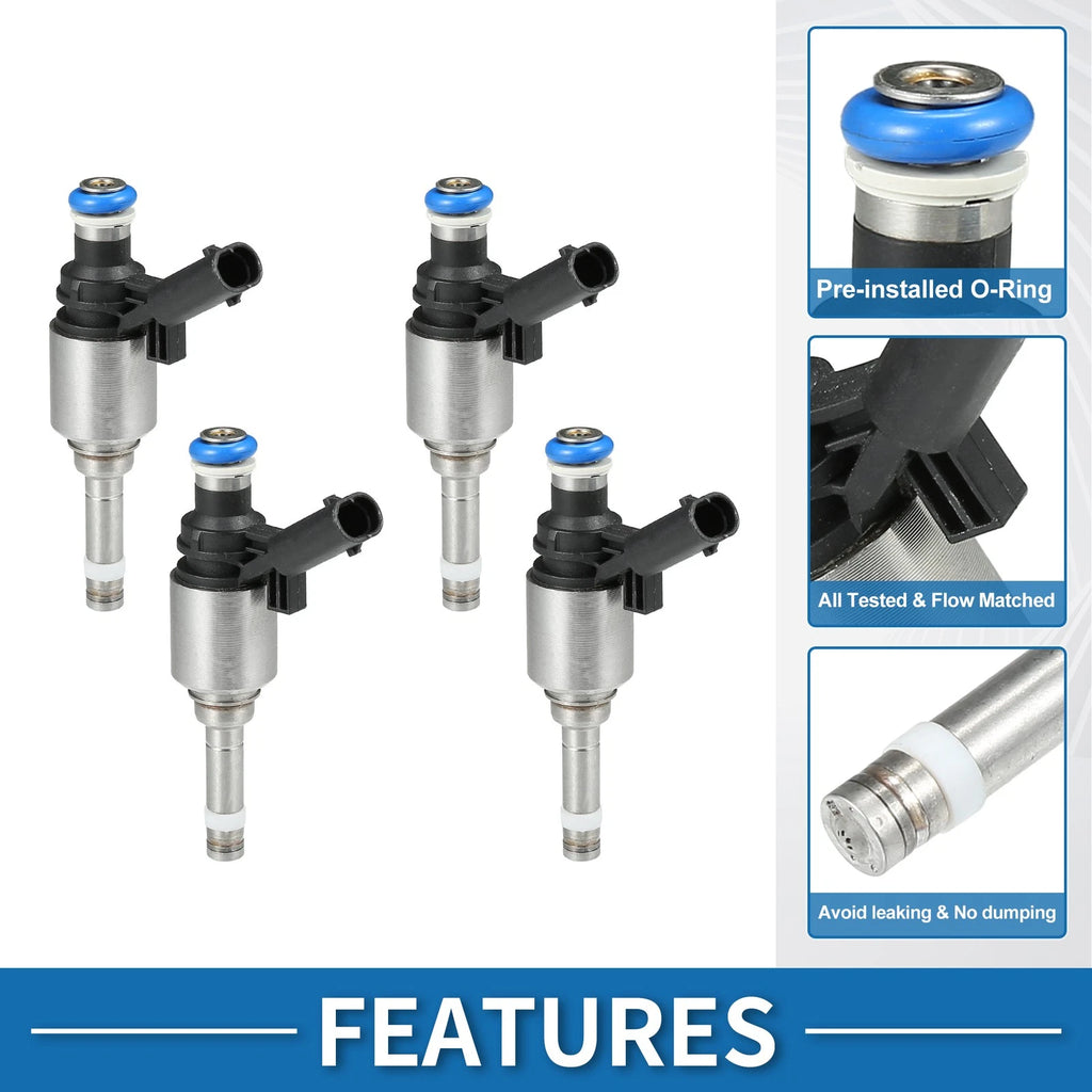 Set of 4 Fuel Injectors No.06H906036G/06J906036G for VW Golf 2.0 GTI (2004–2013)