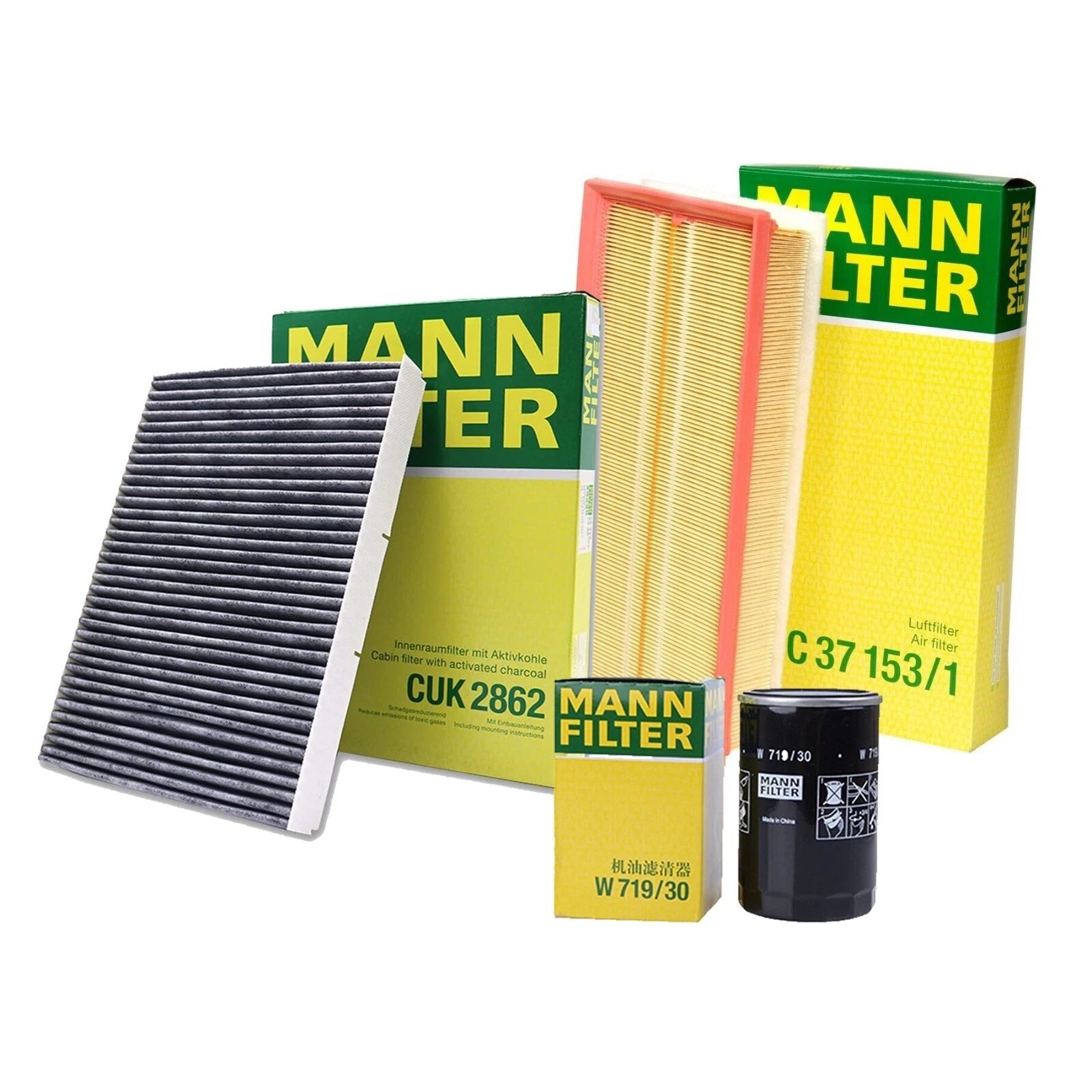 Mann Engine Oil, Air, Carbon, Cabin Filter Service Kit for Audi TT Quattro (2000–2014)