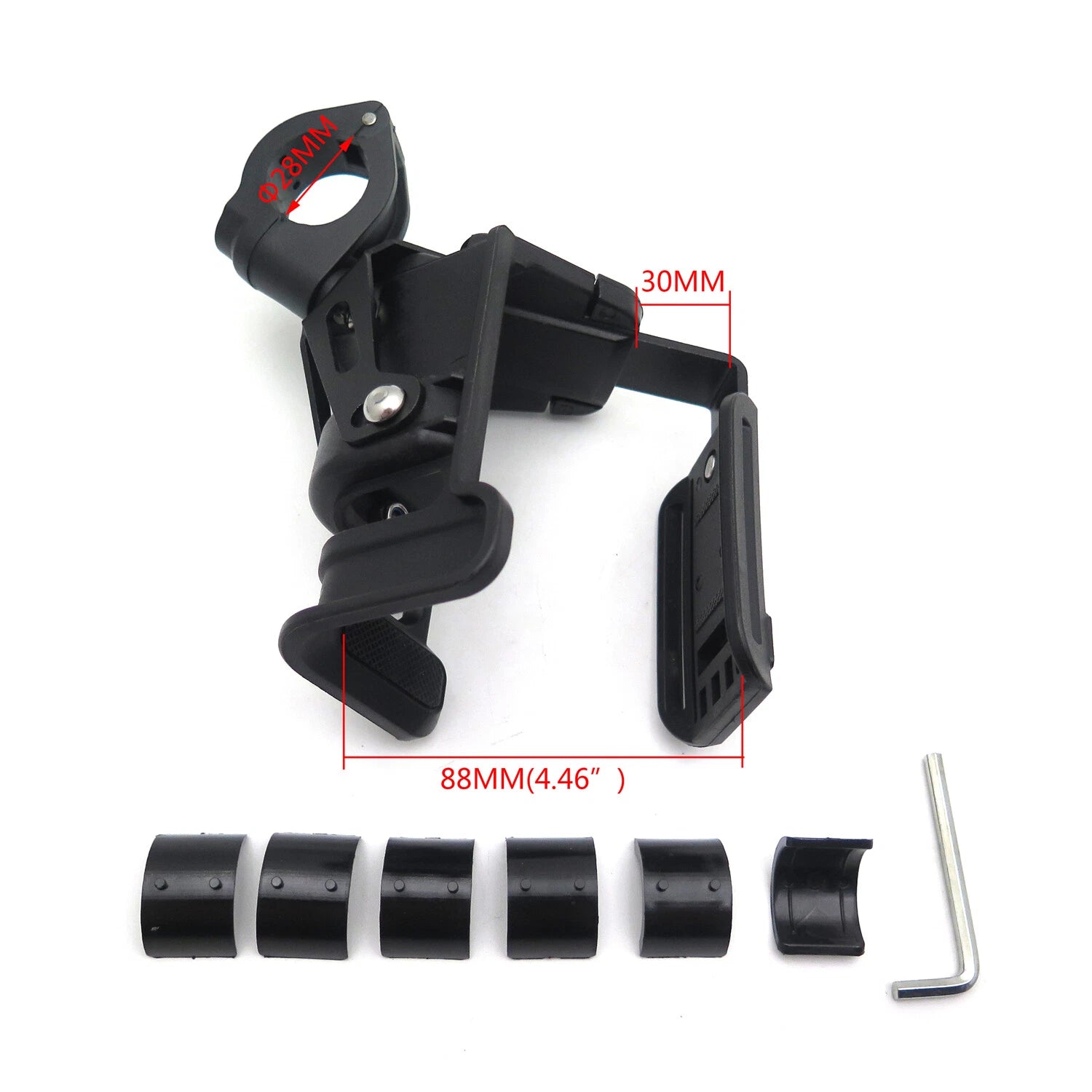 Adjustable Cup Holder for Motorcycle Bicycle Handlebar Mount (22-28mm)