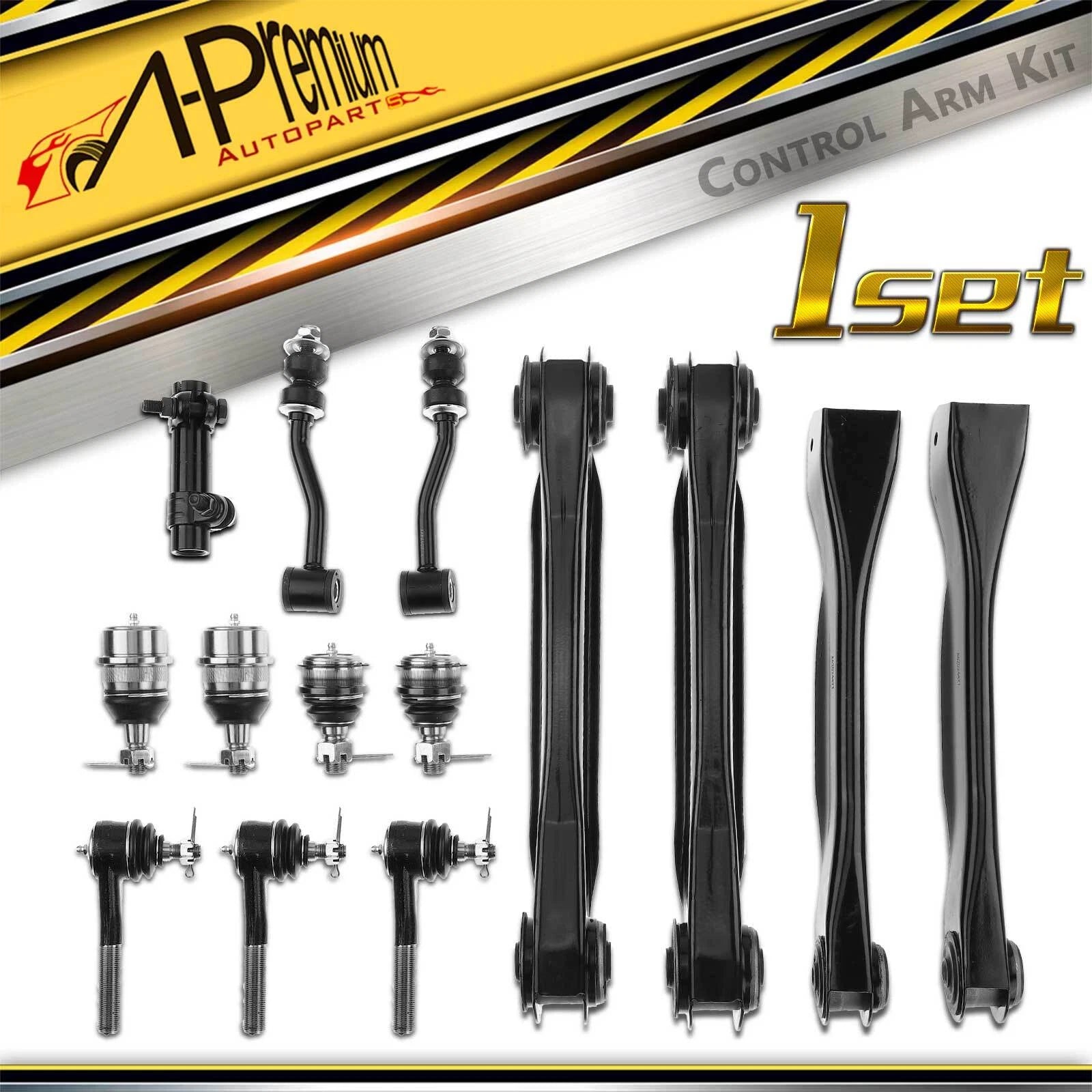 Set of 14 Front Control Arm Sway Bar Tie Rod Ends for Jeep Grand Cherokee (1993–1998)