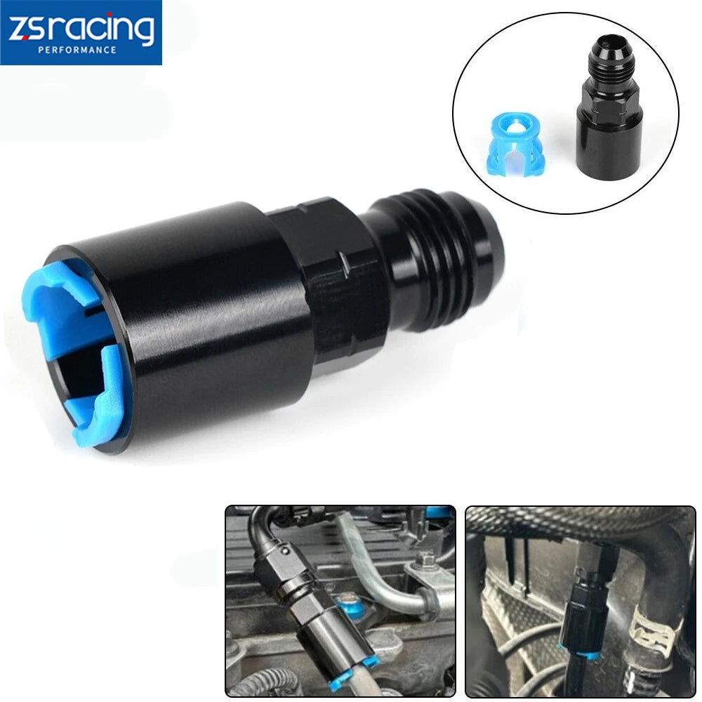 6AN to 3/8” Hose Quick Connect Fuel Rail Line Adapter Fittings for LS LS1 LS3
