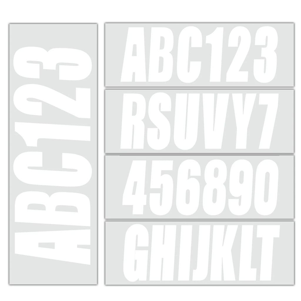 Sticker Decals A-Z & 0-9 for Marine Boat (3")