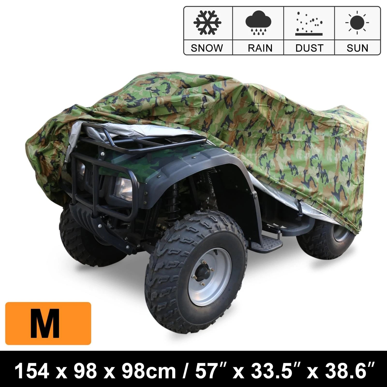 M Size Camo Waterproof ATV Cover for Polaris Honda (Fits Most Models)