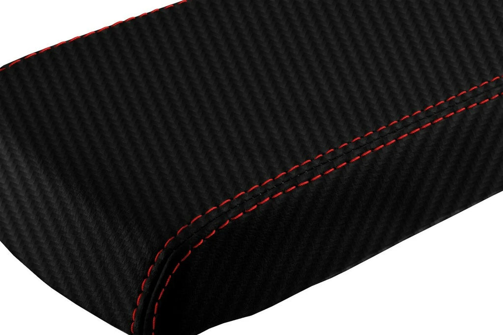 Carbon Fiber Console Lid Cover for Toyota Supra MK3 (1986–1992) Red Stitch