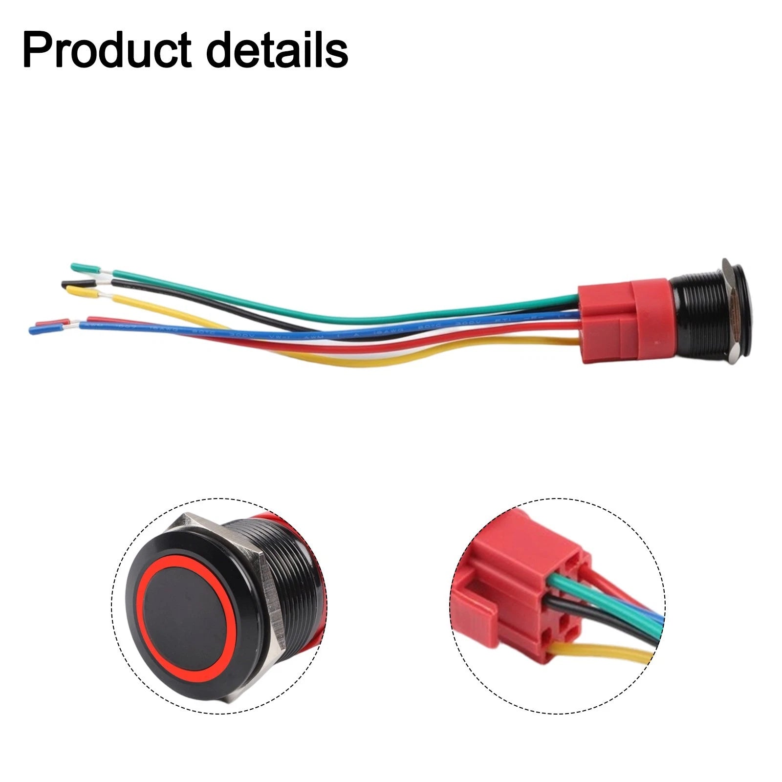 Metal Push Button Switch 22mm 12V LED Light IP67 Waterproof for Universal