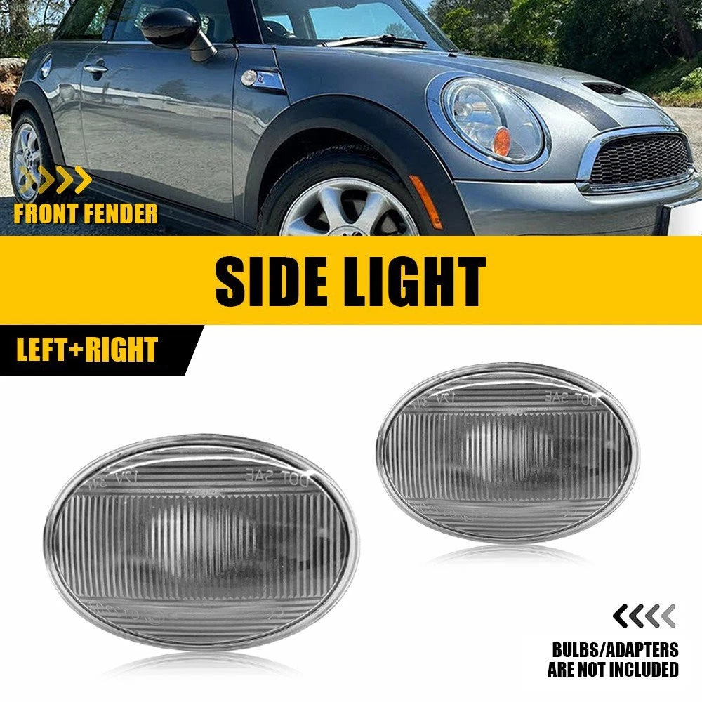 Clear Front Side Marker Light Housings for MINI Cooper R55 R56 R57 R58 R59