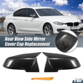 Pair Rearview Mirror Cover Cap Black Carbon Fiber for BMW F20 F22 F23 F30 F31 (2012–2019)