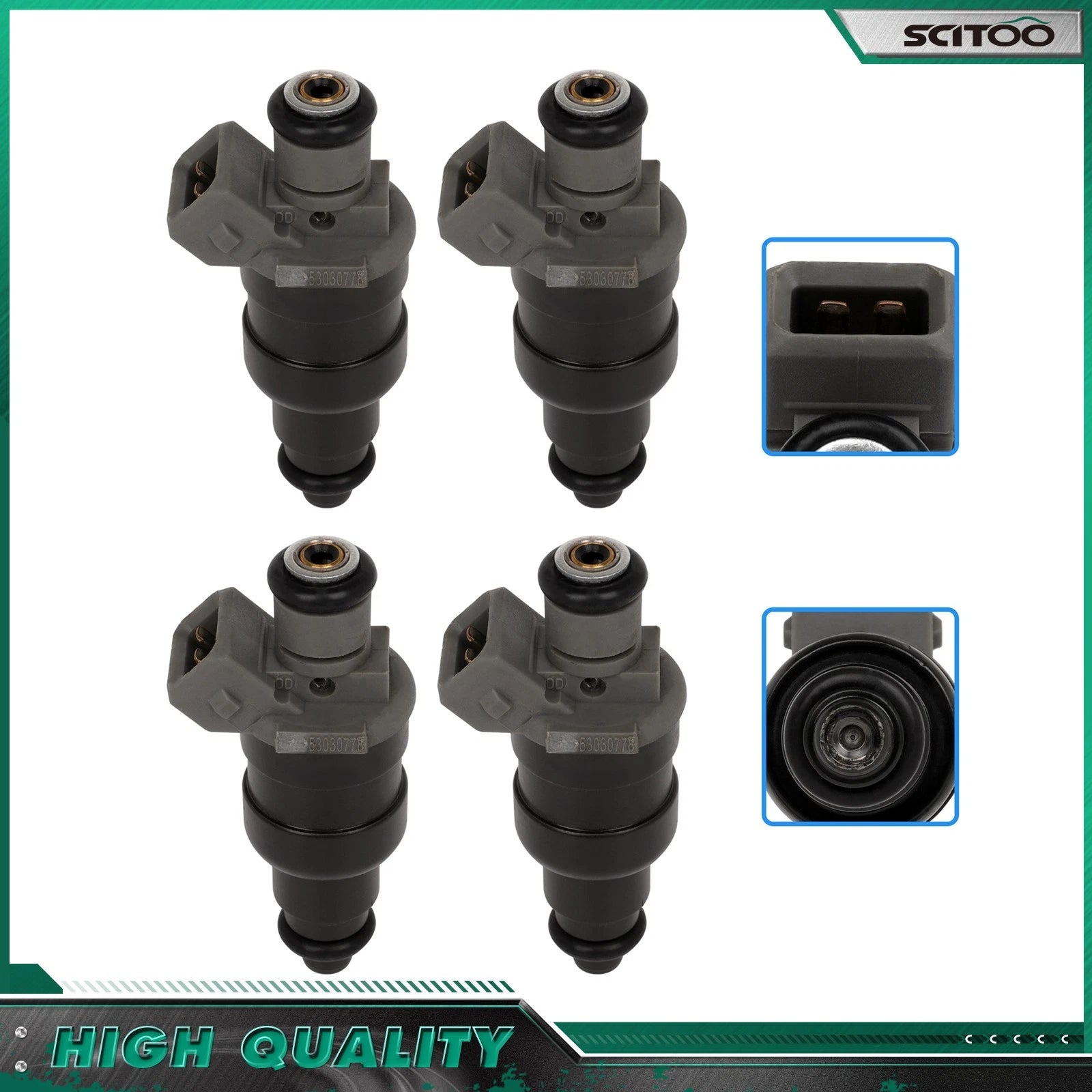 Set of 4 Fuel Injectors for Dodge Ram 1500, Durango, Jeep Grand Cherokee (1999–2003)