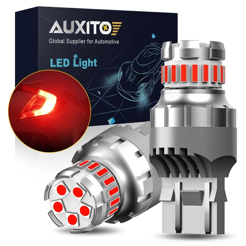2X AUXITO 7443 7444 Pure Red LED Bulb for Brake Tail Stop Parking Light