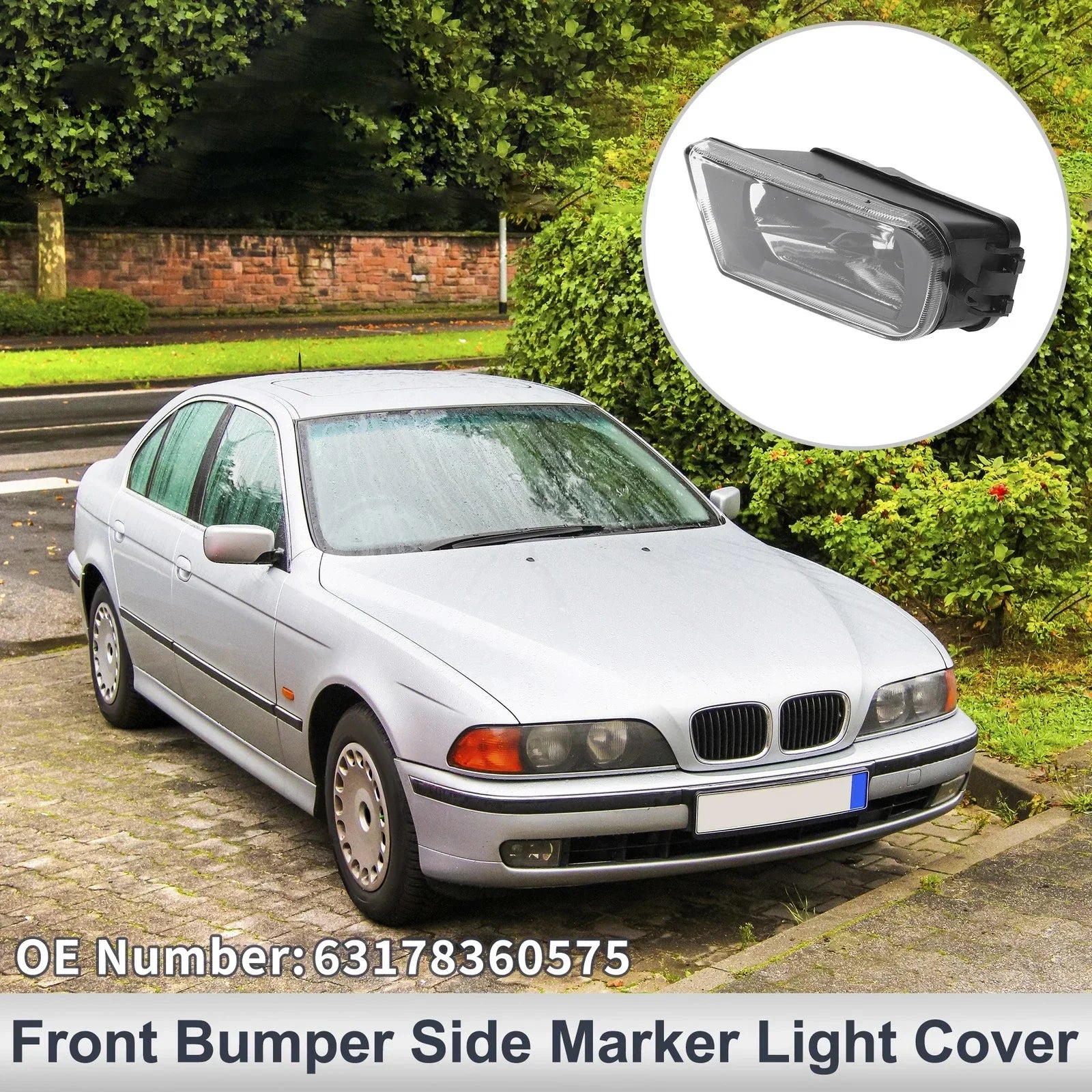Left Front Bumper Side Marker Light Cover for BMW E39 Z3
