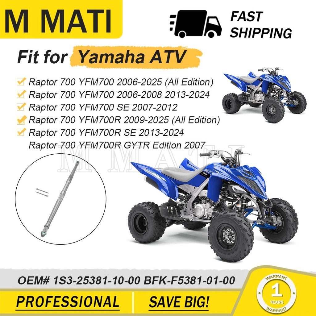 Rear Axle Shaft for Yamaha Raptor 700 YFM700 YFM R SE GYTR (2006–2025)